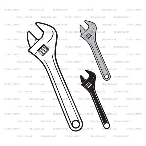 Adjustable Wrench Or Spanner Cut Files For Cricut Clip Art Eps Svg