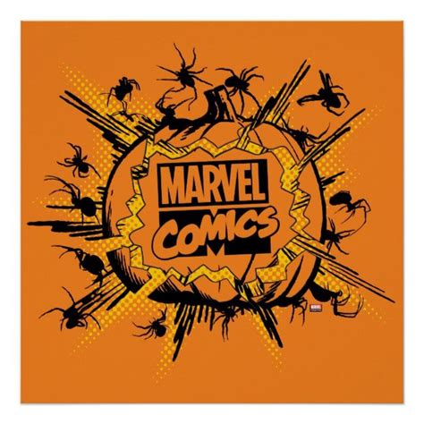 Classic Marvel Comics Logo Jack O Lantern Poster Marvel Retro