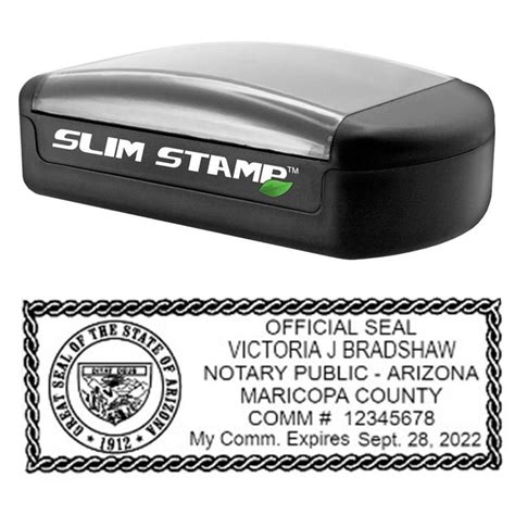 Super Slim Arizona Notary Stamp Schwaab Inc