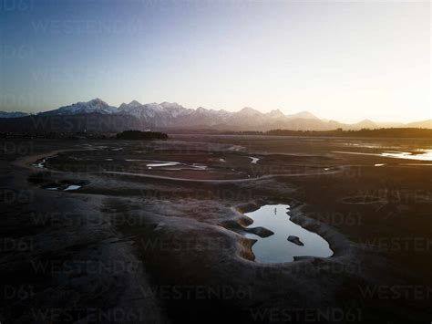 Beautiful Forggensee Lake At Sunrise Bavaria Germany Stock Photo