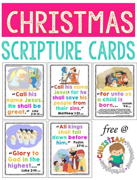 Christmas Bible Verse Cards | Bible verses for kids, Verses for kids, Christmas bible verses