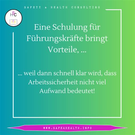 Schulung im Arbeitsschutz für Führungskräfte