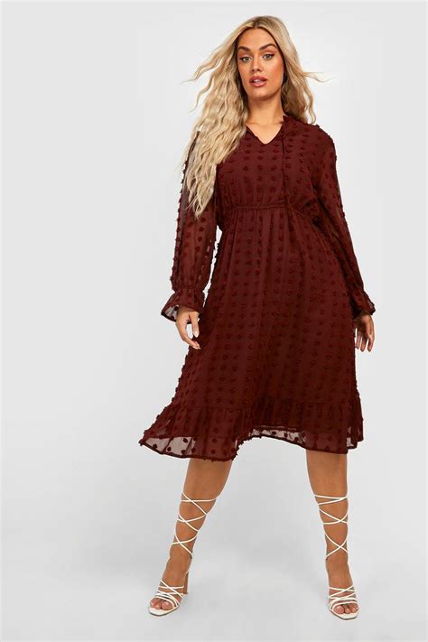 Plus Large Dobby Mesh Midi Dress Boohoo Uk