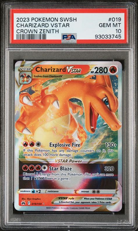 Pokemon Sword And Shield Crown Zenith Charizard Vstar Psa