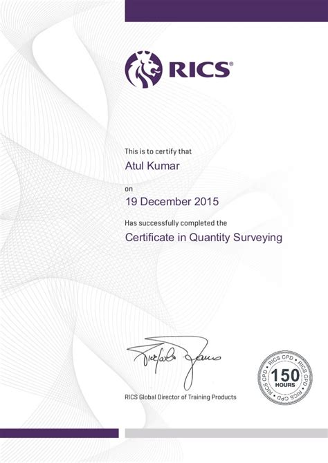 Certificate In Quantity Surveying