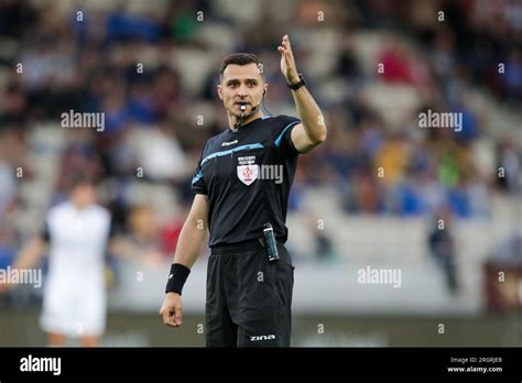 Krakow Poland Th Aug Referee Marcin Kochanek Of Poland Seen