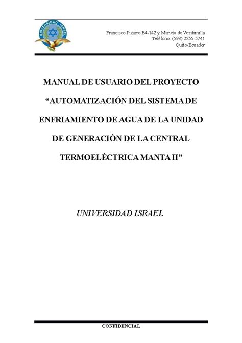 Manual de Usuario para el Sistema de Enfriamiento de Agua E4-142 - Studocu