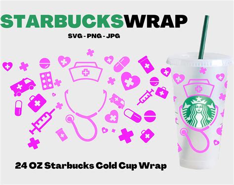 Full Wrap Nurse Doctor Svg For Starbucks Cup Wrap Svg Nurse Etsy