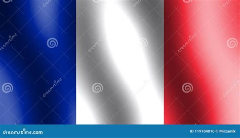 National Flag Of France Waving In The Air Stock Illustration