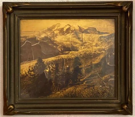 Edward Curtis Native American Indian Mountain Landscape Orotone