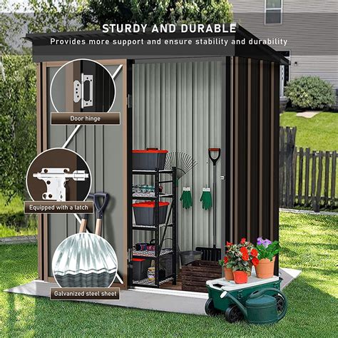 Mua Lemberi X Ft Outdoor Storage Shed With Floor Tool Garden Metal