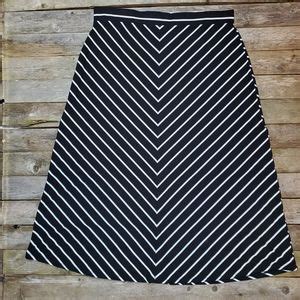 Faded Glory Skirts Faded Glory Black Maxi Aline Skirt White Stripes