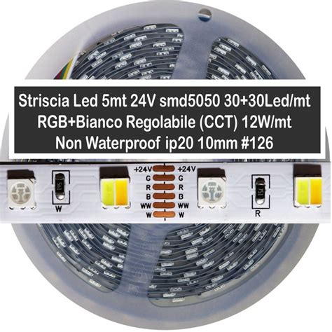 Striscia Led Mt V Smd Led Mt Rgb Bianco Regolabile Cct