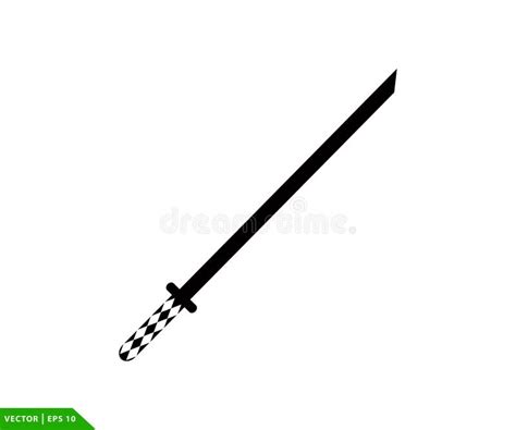 Katana Symbol Japanische Klinge Symbol Vektor Logo Vorlage Vektor