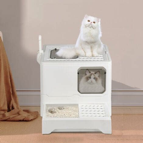 Maison de Toilette Chat Meuble Litière Chat WC toilettes pour chats