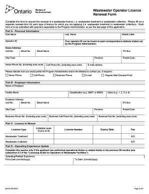 Fillable Online Forms Ssb Gov On Instructions For Wastewater Operator