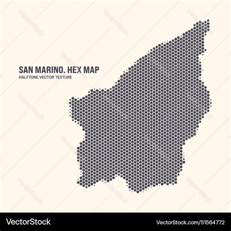 San Marino Map Hexagonal Half Tone Pattern Vector Image