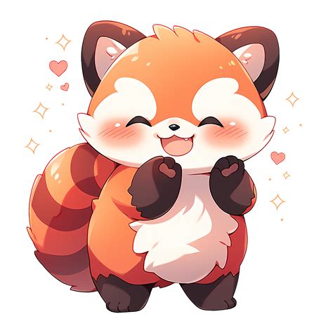 Cute Kawaii Printable Red Panda Clipart Commercial Use Png Etsy