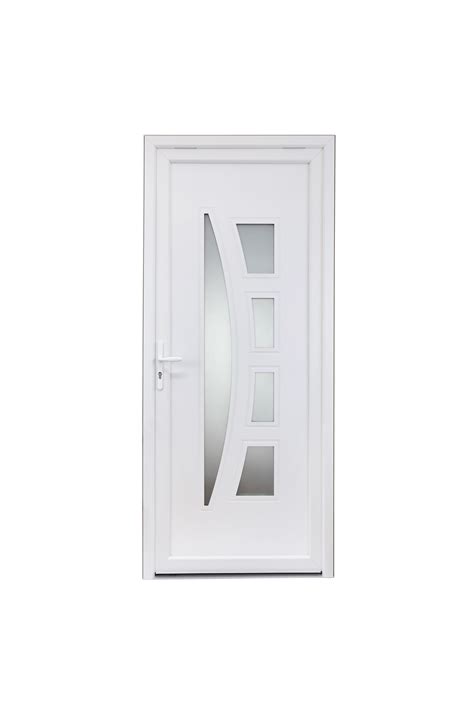 Porte d entrée PVC Riwa Essentiel H 215 x l 90 cm vitrée blanc