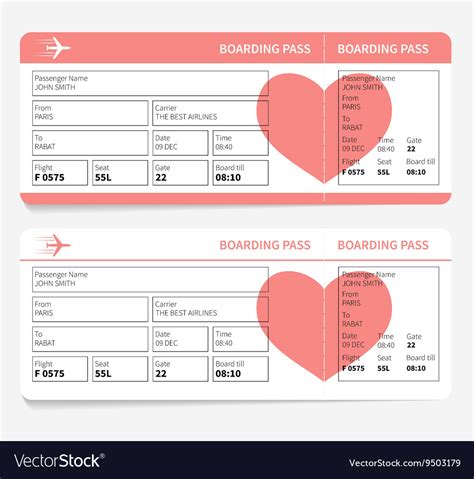 Plane Boarding Pass Royalty Free Vector Image Vectorstock