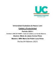 Linea Del Tiempo Docx Universidad Ciudadana De Nuevo Le N Calidad Y