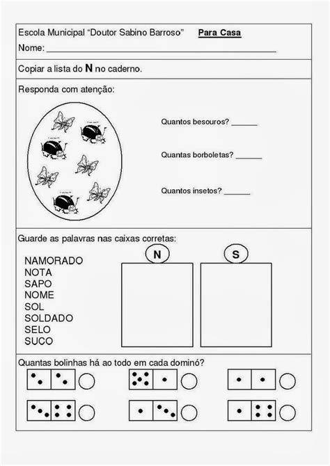 Companheiros da Educação ATIVIDADES A LETRA N PRONTAS PARA