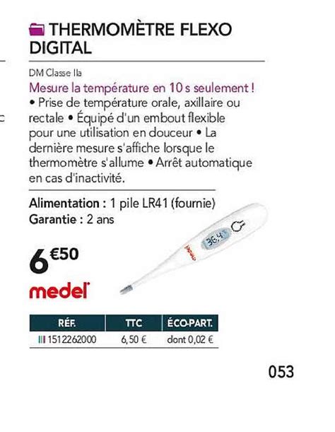 Promo Thermom Tre Flexo Digital Chez Distri Club M Dical Icatalogue Fr