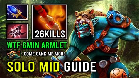 How To Solo MId Huskar Against 2 Ganker With 6Min Armlet Unlimited Burn