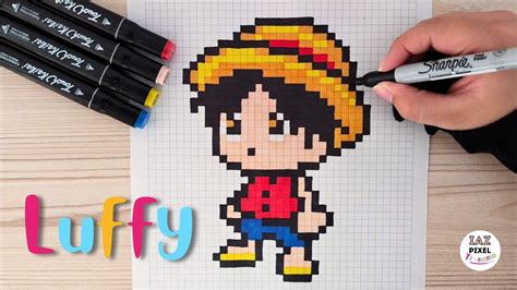 Como Dibujar A Luffy De One Piece En Pixel Art Tutorial Paso A Paso