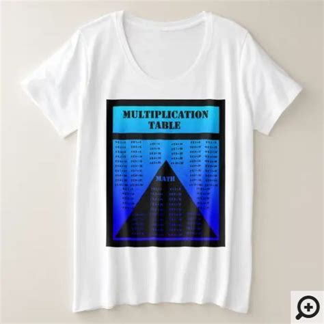 MULTIPLICATION TABLE PLUS SIZE T Shirt MATH BLUE SAMER BRASIL Math