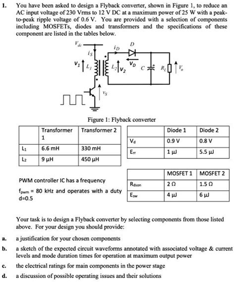 Solved Texts You Have Been Asked To Design A Flyback Converter