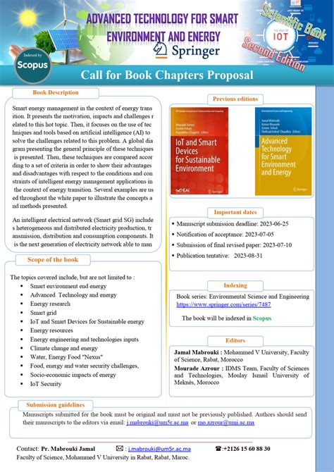 PDF Call For Chapters Book Advanced Technology For Smart Environment