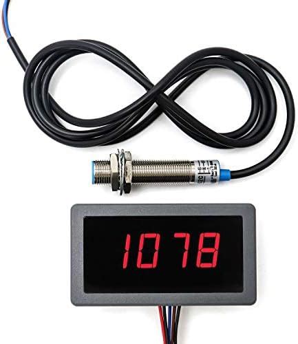 QWORK 4 Digital LED Display Drehzahlmesser RPM Geschwindigkeit Meter