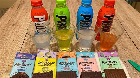 Asmr Feastables Mrbeast Chocolate Bars With Prime Hydration Drinks