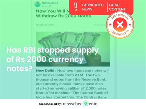 Rbi Has Not Stopped Supply Of Rs 2000 Currency Notes False Screenshot