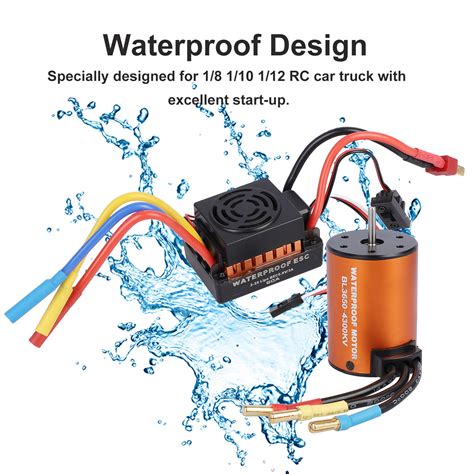 Brushless Motor Waterproof Kv Upgrade W A Esc Combo For