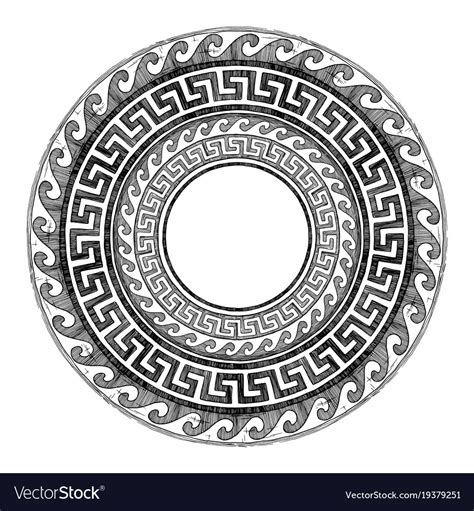 Ancient Greek Round Ornament Royalty Free Vector Image