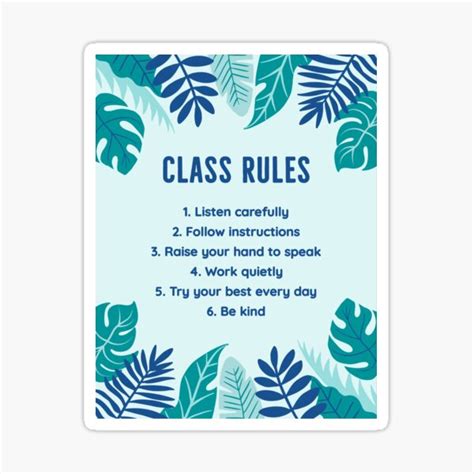 Classroom Rules Dear Students Loving Teacher Sign Sticker For Sale