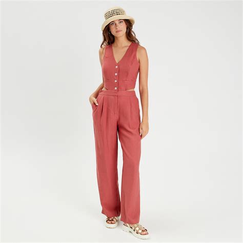 Combinaison Pantalon Large Vieux Rose Femme Cache Cache