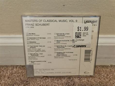 Masters Of Classical Music Schubert Vol 9 Cd 1988 Delta Cds