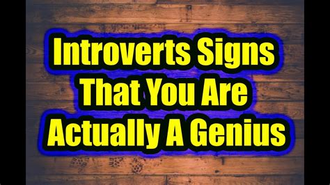 Introverts Signs That You Are Actually A Genius Youtube