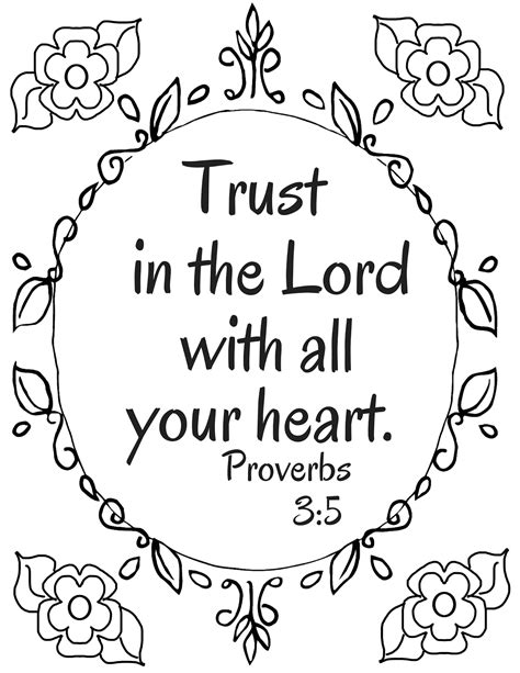 The Prudent Pantry Trust In The Lord With All Your Heart A Coloring Page