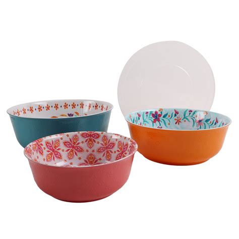 The Pioneer Woman 6 Piece Folk Geo Melamine Serveware Bowl Set