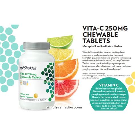 Shaklee Shak Lee Vita C 250mg Chewable 90 Tablets Shopee Malaysia