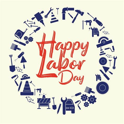 Happy Labor Day banner. Design template elegant with clip art labor ...