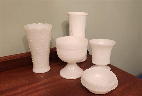 Misc Milk Glass Vases And Bowl EstateSales Org