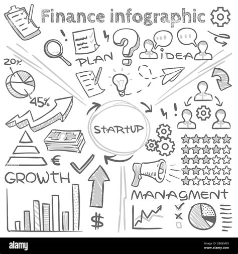 Hand Drawn Finance Vector Infographics With Doodle Charts And Sketch