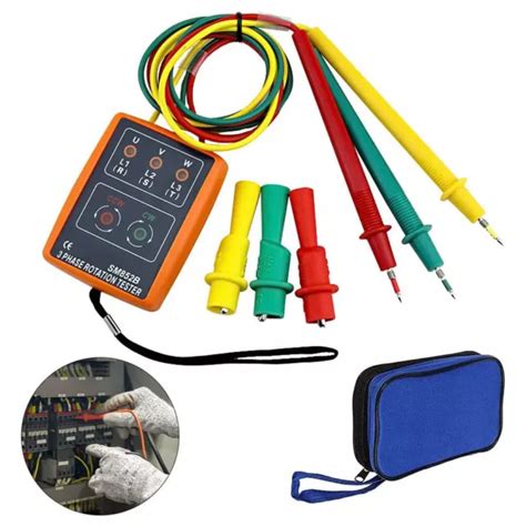 SM852B 3 PHASE Sequence Rotation Tester LED Indicator Detector Checker