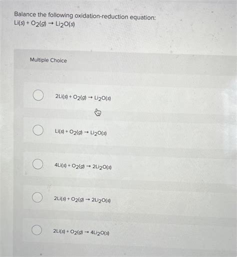 Solved Balance The Following Oxidation Reduction Equation Chegg