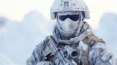 Premium Photo | Soldier in Arctic Gear